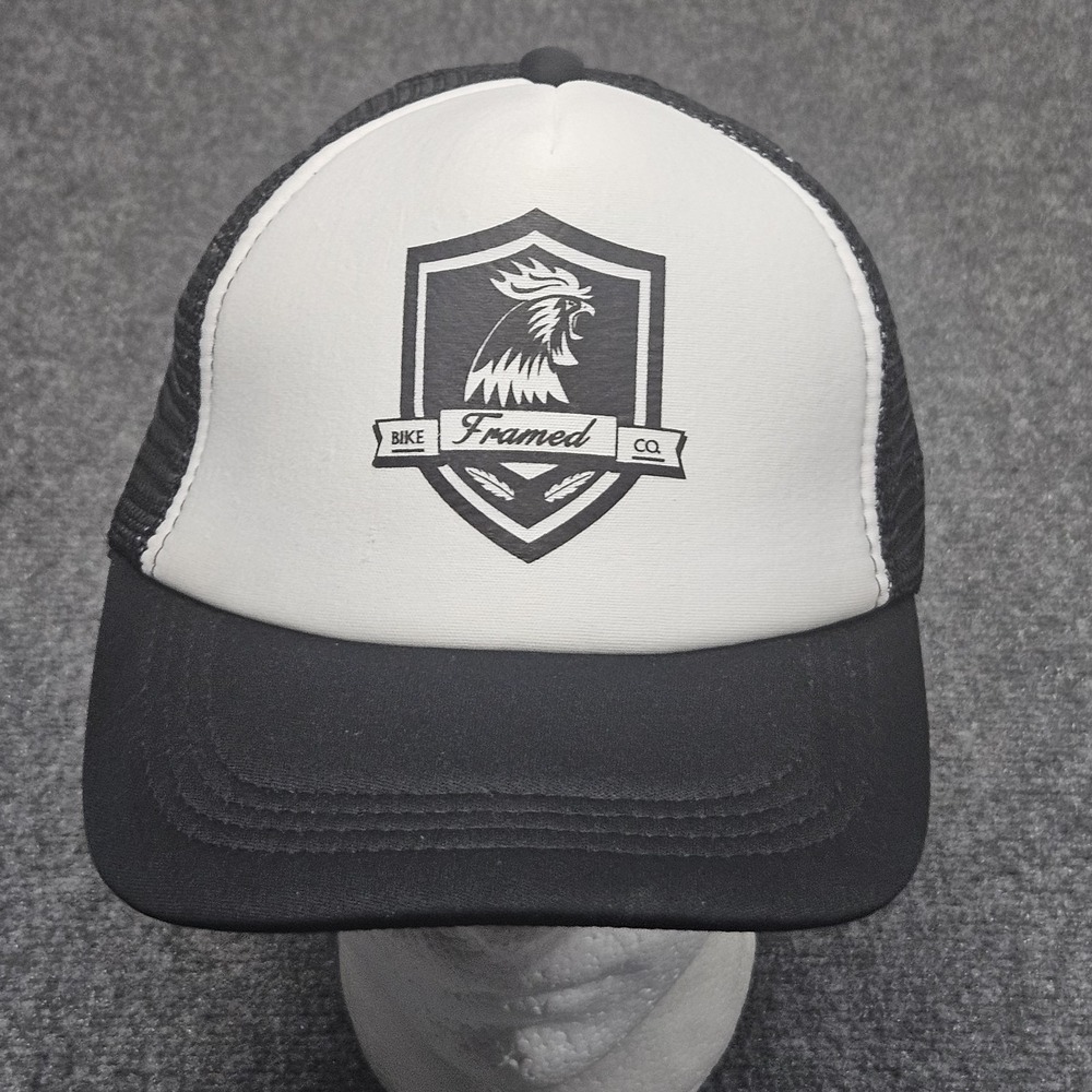 Framed Bike Co Trucker Hat Black White Mesh Snapback Cycling Skater Cap Chicken